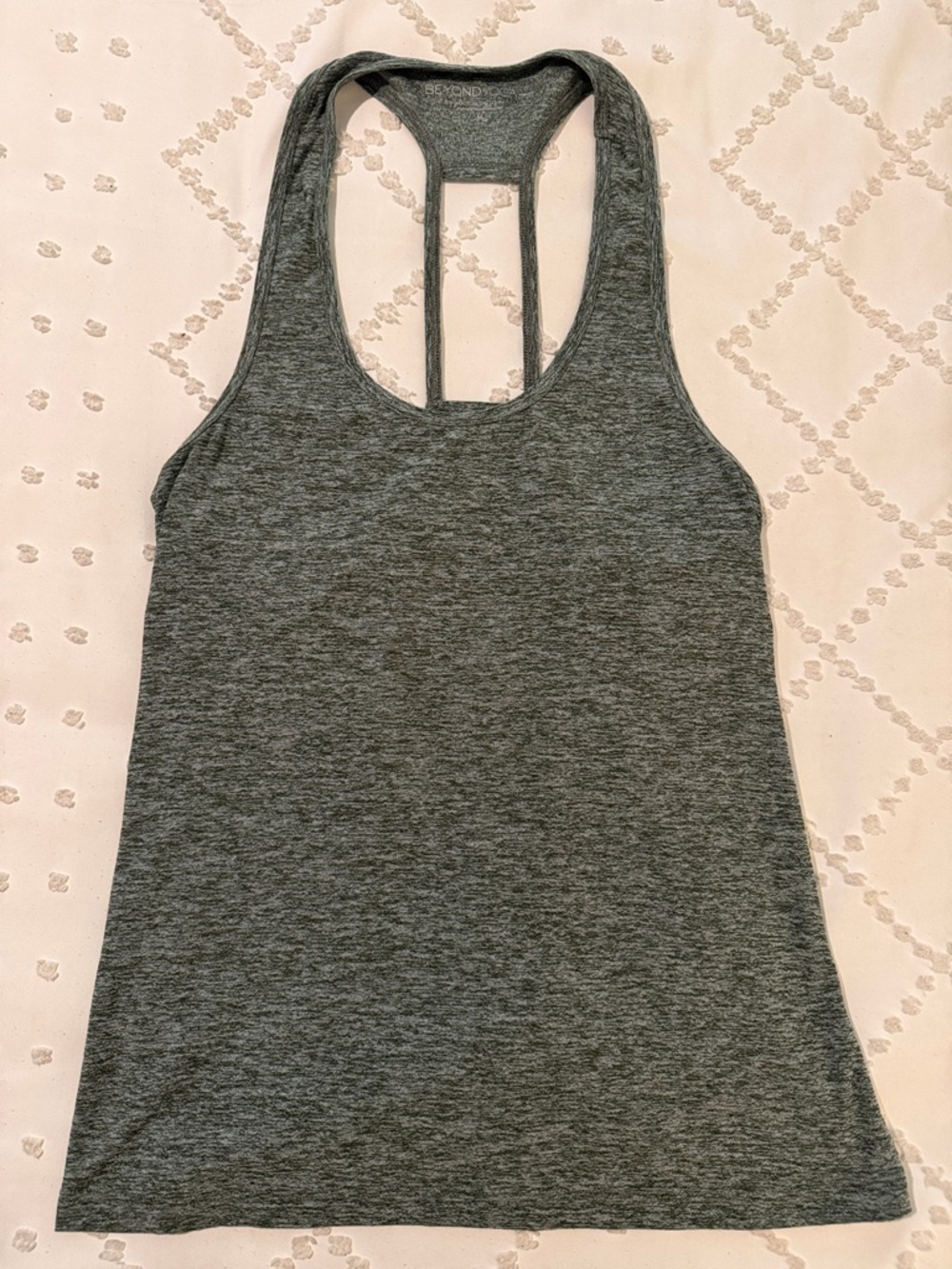 Beyond Yoga Heather Charcoal Racerback Tank Top